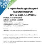 Webinar sul regime dei lavoratori impatriati